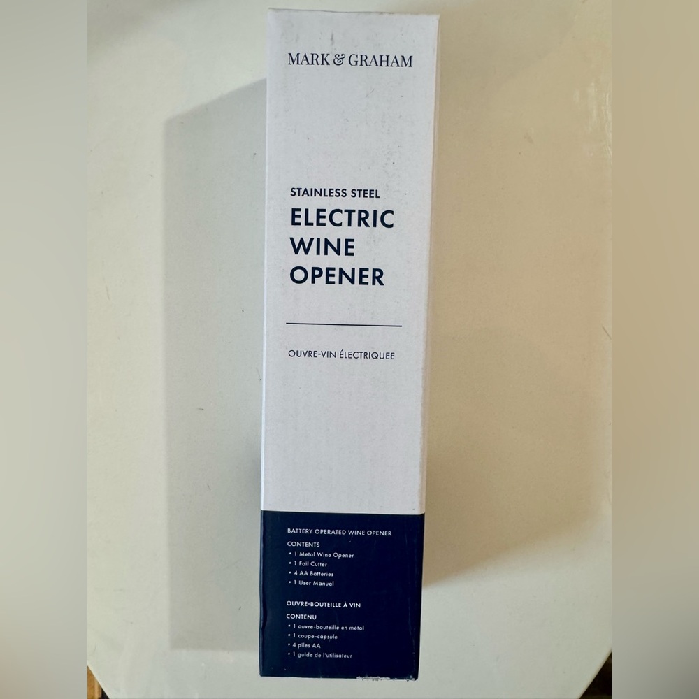 NIB Mark & Graham Stainless Steel Electric Wine Opener